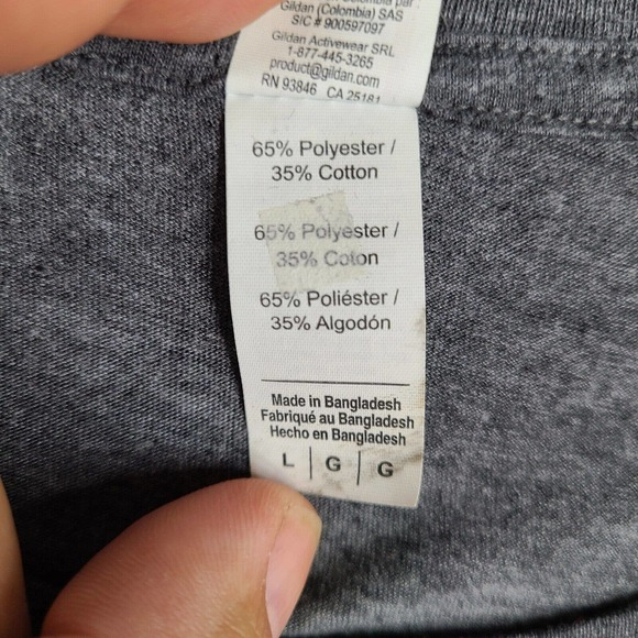 Trump 2020 T-Shirt Large Adult‎ Gray Patriotic American Flag Anvil Short Sleeve - Picture 5 of 10